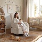 360   Swivel Glider Chair Nursery Rocking Chair W  Storage Pockets Smooth Motion