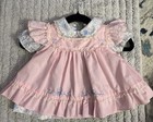Vtg  Mayfair Pink Frilly Lace Baby Girls 2 In One Dress  0-3 Mo Spring Easter 