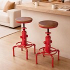Aged Antique Vintage Industrial Barstool Solid Wood Water Pipe Fire Hydrant D   