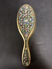 Vintage French Champleve Enamel Vanity Set With Brush  Mirror And Comb