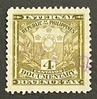 Travelstamps  Philippines Documentary Revenue Tax Stamp 4 Centavo  Used Vlc