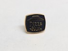 Vintage Pizza Hut Employee Lapel Pin Black Gold Tone Restaurant Uniform Badge