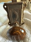 Antique Victorian Era Door Hardware Brown Swirl Knobs Mortise Nonlocking Works