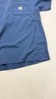 Carhartt Scrub Shirt Mens Medium Blue Short Sleeve V Neck Pocket Force Top