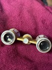 Vintage French Brass   Mother-of-pearl Opera Glasses Circa 1900 W  Inlaid Detail