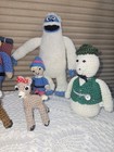 Handmade Crochet Complete Set Of 12 Rudolf The Red Nose Reindeer And Friends