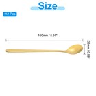 Long Handle Iced Tea Spoon  12 Pcs 6  Stainless Steel Long Spoons  Gold Tone
