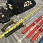 Youth Ata Taekwondo Sparring Gear Lot Chest Guard Adult Weapons Blk  Duffle Bag