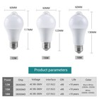 E27 Led Light Bulb 12w 15w 18w Motion Detector Bulbs Cool White Motion Sensor