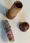Vintage Mauchline Treen Wood Lighthouse Figural Sewing Thimble Needle Case