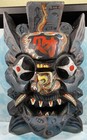 Antique Chinese Nuo Ritual Mask  With Horns   Hand Carved 1940 s Vintage