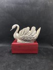 Antique Or Vintage Solid Silver Carved In Islamic Style Swan Figure Bowl 363 5gr