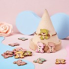 50pcs Printed Wooden Bear Buttons Mixed Colors 2 Holes Cute Mixed Colors bear