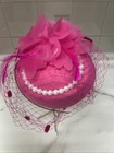 Hat Veil Feather Fascinators Hair Clip Tea Party  Derby Wedding Fuchsia  Rose 