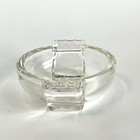 Vintage Mcm Federal Glass Heavy Clear Ashtray Art Deco Tobacciana Barware 5 In