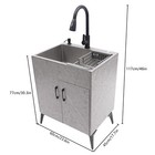 Modern Bathroom Vanity Free Standing Kitchen Cabinet Sink W  Pull-out Faucet