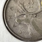 1947 Dot Canada 25 Cent  800 Silver Quarter - King George Vi