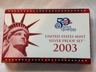 2003 S United States Mint Silver Proof Set 7 Silver Proof Coins  10 Coin Set Coa