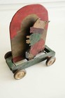 Antique Handmade Wooden Folk Art Pull Along Toy -rocking Pig
