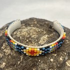 Vintage Navajo Native American Children Beaded Multicolor Handmade Cuff Bracelet