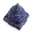 Sri Yantra In Lapis Lazuli Gemstone 90gm Energized Meru Yantram Prosperity Vastu