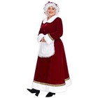 Deluxe Mrs Claus Santa Claus Christmas Long Dress Costume Xmas Outfit
