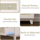 3 Drawer Dresser For Bedroom  Boho Small White Rattan Closet Dressers Chest Of D