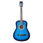 Blue 38-in Round Acoustic Guitar With Picks  Strings  Capo  Case  Tuner  Strap