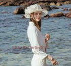 New Church Kentucky Derby Wedding Party Sinamay Wide Brim Dress Feather Flax Hat