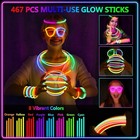 467pcs Glow Sticks Party Favors For Kids Adults - Glow In The Dark Supplies