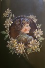 Victorian 1800 s Era Celluloid Photo Album With Crushed Velvet