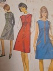 Jumper Dress Sheath Zip Front Fitted 14 Simplicity 6029 Sewing Pattern Cut Vtg