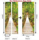 3d Wall Art Forest Cat Animals Door Sticker Pvc Decal Self-adhesive Mural Diy