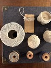Vintage Lot Of 14 Wooden Spools paper cardboard Cotton And Silk Threads balls