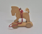 Mini Wooden Toy Horse Pull Toy Christmas Ornament