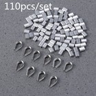 50 Pcs Aircraft Cable Wire Rope Clamps Assortment Kit Sleeves Clip