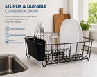 Dish Drying Organizer Rack For Kitchen Counter Plate Cup Bowl Storage Holder