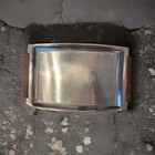 Mid-century Modern Danish Serving Tray Stainless Steel Wood Handles Denmark