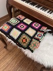 Handmade Granny Square Crochet Throw 70    X 42    Boho Colorful Afghan Blanket Mcm