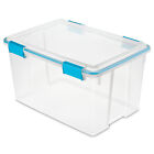 Sterilite 54-qt Clear Plastic Stackable Storage Bin W  Gasket Latch Lid  8 Pack
