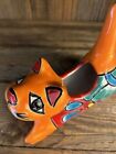 Hand-painted Talavera Cat Planter For Windowsill  Table Top 30014