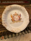 1902 King Edward Vii   Queen Alexandria Coronation Ceramic Plate 8 5 8    Vg  