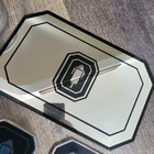 Antique vtg Art Deco Silver Black Vanity Dresser Set Brushes Tray Trinket Jars