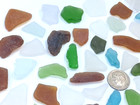 Genuine Surf Tumbled Beach Sea Glass 67 Piece Mixed Colored Lot From Hawaii