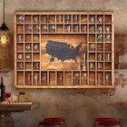 Large Us Map 60 Slots Shot Glass Display Case 34 X 26   Rustic Wood Shot Glass 
