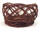 Antique Sewing Basket Wicker Brown Oval Medium Victorian Open Weave As Is