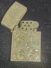 Vintage Sterling Zippo Lighter Mini 1 78  Ww Ii Korean War Engraved Ornate Nice 