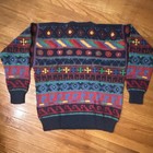 The Peruvian Connection Men s Alpaca Knit Crewneck Geometric Ribbed Sweater M