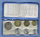 Rare  1980 People s Bank Of China Mint Set Of 7  great Wall Coins  Blue Wallet
