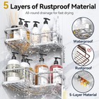 Corner Shower Caddy Organizer  Self-adhesive Rustproof Bath Shelves With Soap